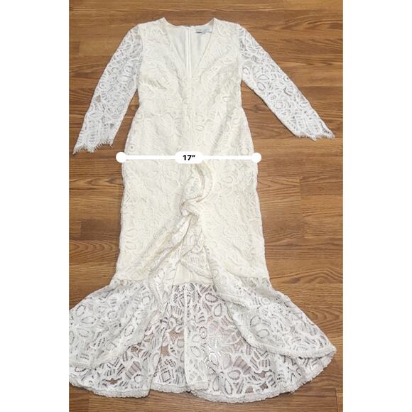 ALEXIS Off white lace midi Nadege Mermaid bride dress size small - Picture 10 of 14